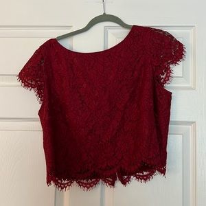 White House Black Market Red lace Top